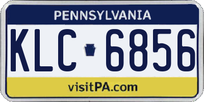 PA license plate KLC6856