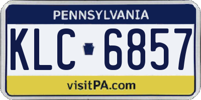 PA license plate KLC6857