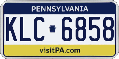 PA license plate KLC6858