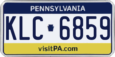 PA license plate KLC6859