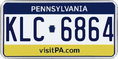 PA license plate KLC6864