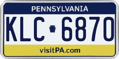 PA license plate KLC6870