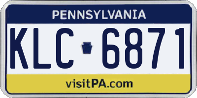 PA license plate KLC6871