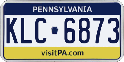PA license plate KLC6873