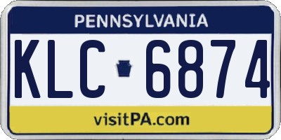 PA license plate KLC6874
