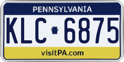 PA license plate KLC6875