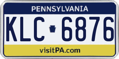 PA license plate KLC6876