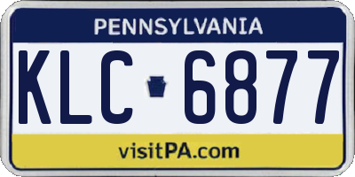 PA license plate KLC6877