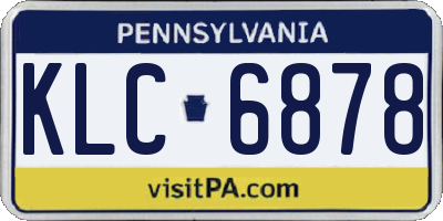 PA license plate KLC6878