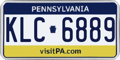 PA license plate KLC6889