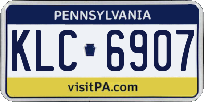 PA license plate KLC6907