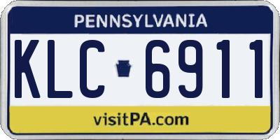 PA license plate KLC6911