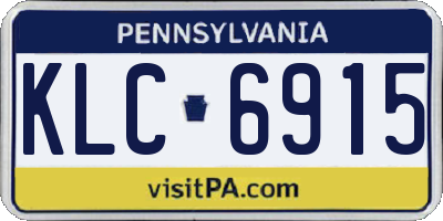 PA license plate KLC6915