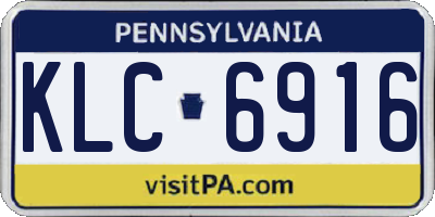 PA license plate KLC6916
