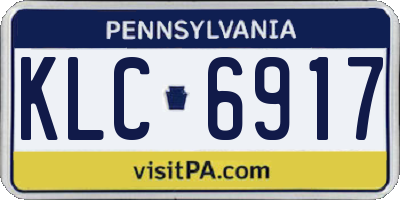 PA license plate KLC6917