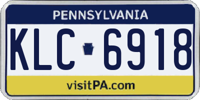 PA license plate KLC6918
