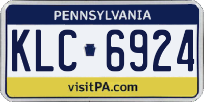 PA license plate KLC6924