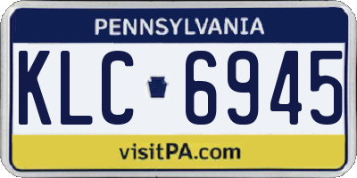 PA license plate KLC6945