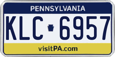PA license plate KLC6957