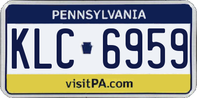 PA license plate KLC6959