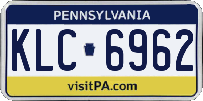 PA license plate KLC6962