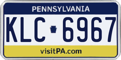 PA license plate KLC6967