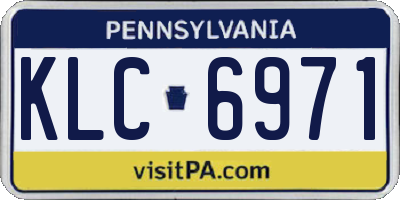 PA license plate KLC6971