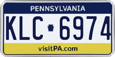 PA license plate KLC6974