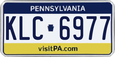 PA license plate KLC6977