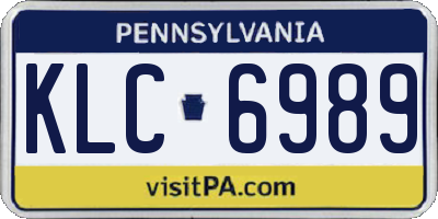PA license plate KLC6989