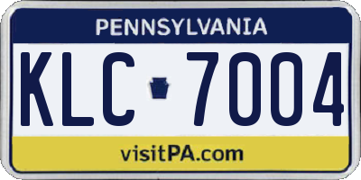 PA license plate KLC7004