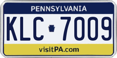 PA license plate KLC7009