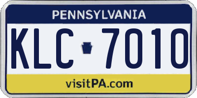 PA license plate KLC7010