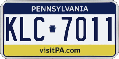PA license plate KLC7011