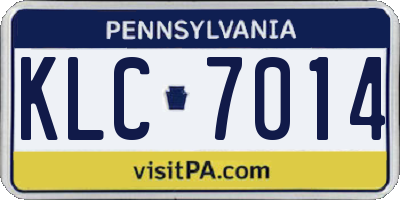 PA license plate KLC7014