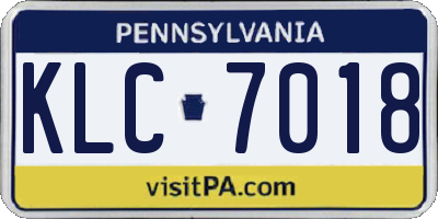 PA license plate KLC7018