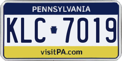 PA license plate KLC7019