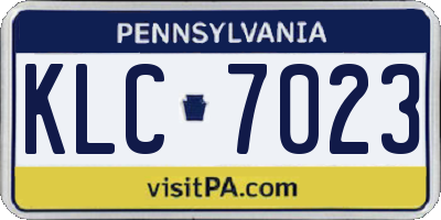 PA license plate KLC7023