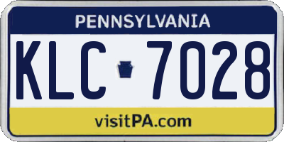 PA license plate KLC7028