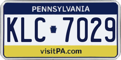 PA license plate KLC7029