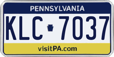 PA license plate KLC7037