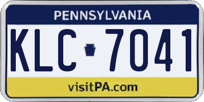 PA license plate KLC7041