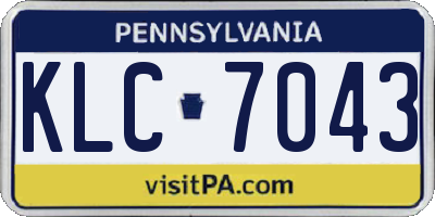 PA license plate KLC7043