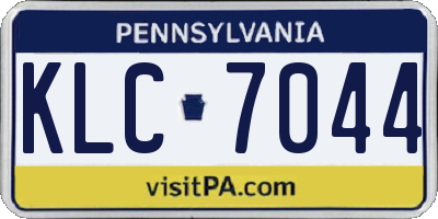PA license plate KLC7044