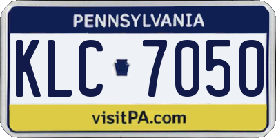 PA license plate KLC7050