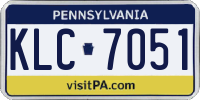 PA license plate KLC7051