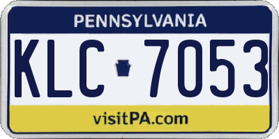 PA license plate KLC7053