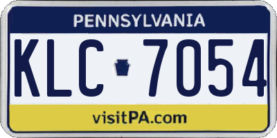 PA license plate KLC7054