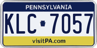 PA license plate KLC7057