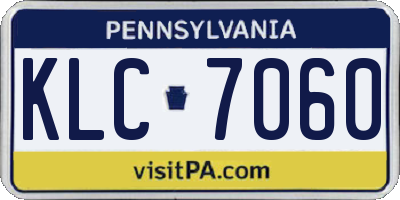 PA license plate KLC7060